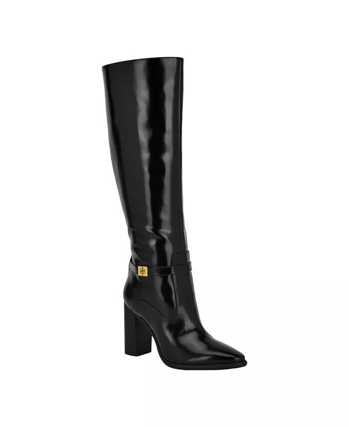 

Женские высокие сапоги до колена Lendy с пряжкой и логотипом G GUESS, черный