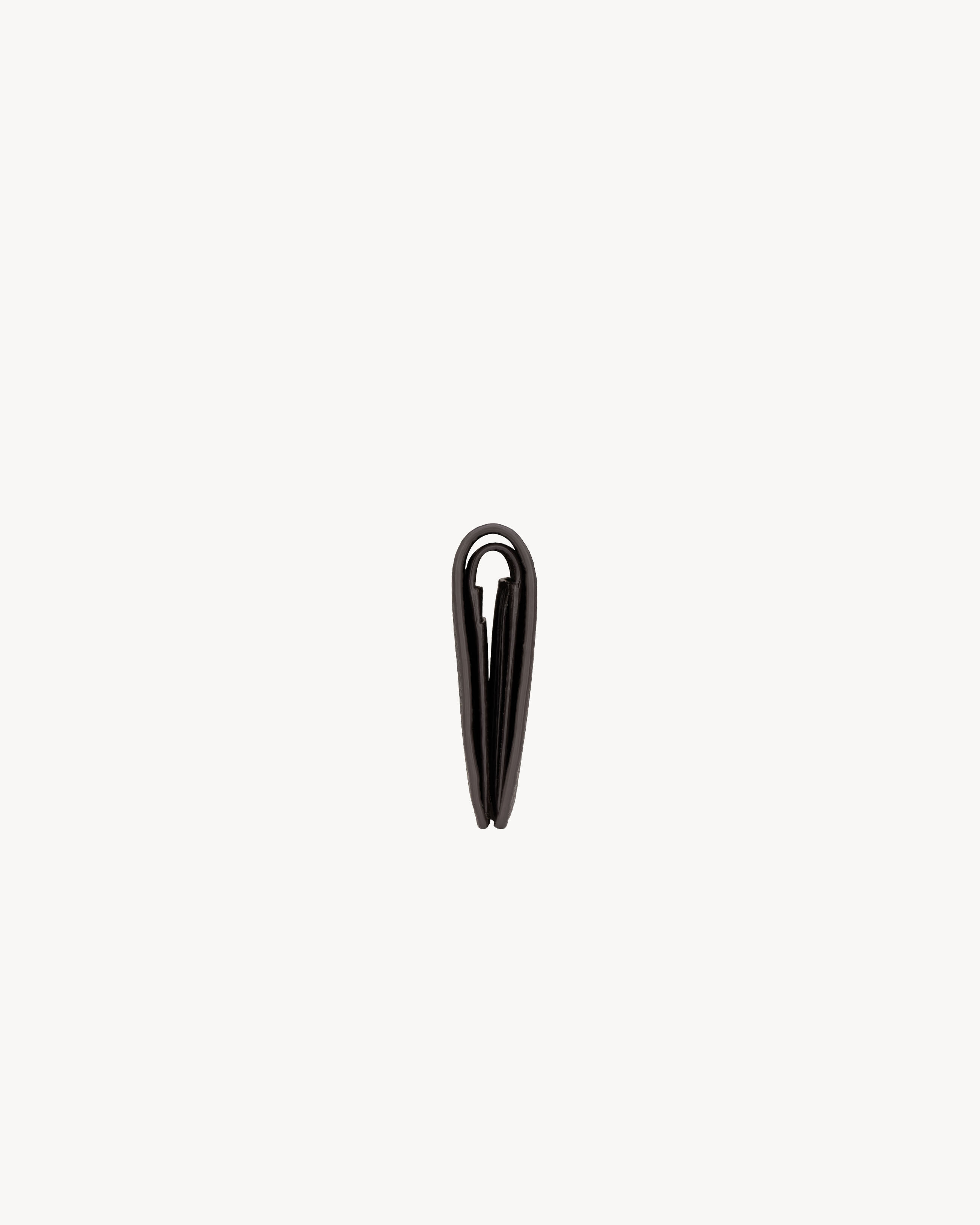 Кошелек для кредитных карт TINY CASSANDRE из зернистой кожи Saint Laurent, серый/серебряный — фото 3