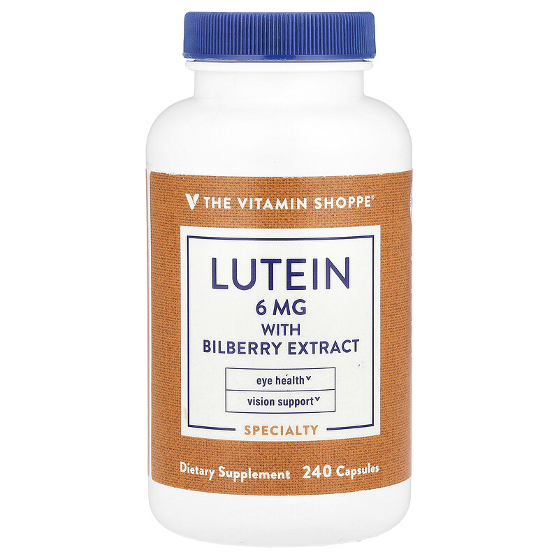 

The Vitamin Shoppe, Лютеин с экстрактом черники, 240 капсул
