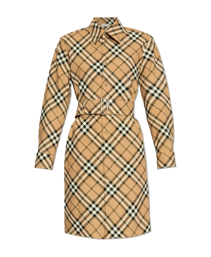 

Платье в клетку Burberry, бежевый