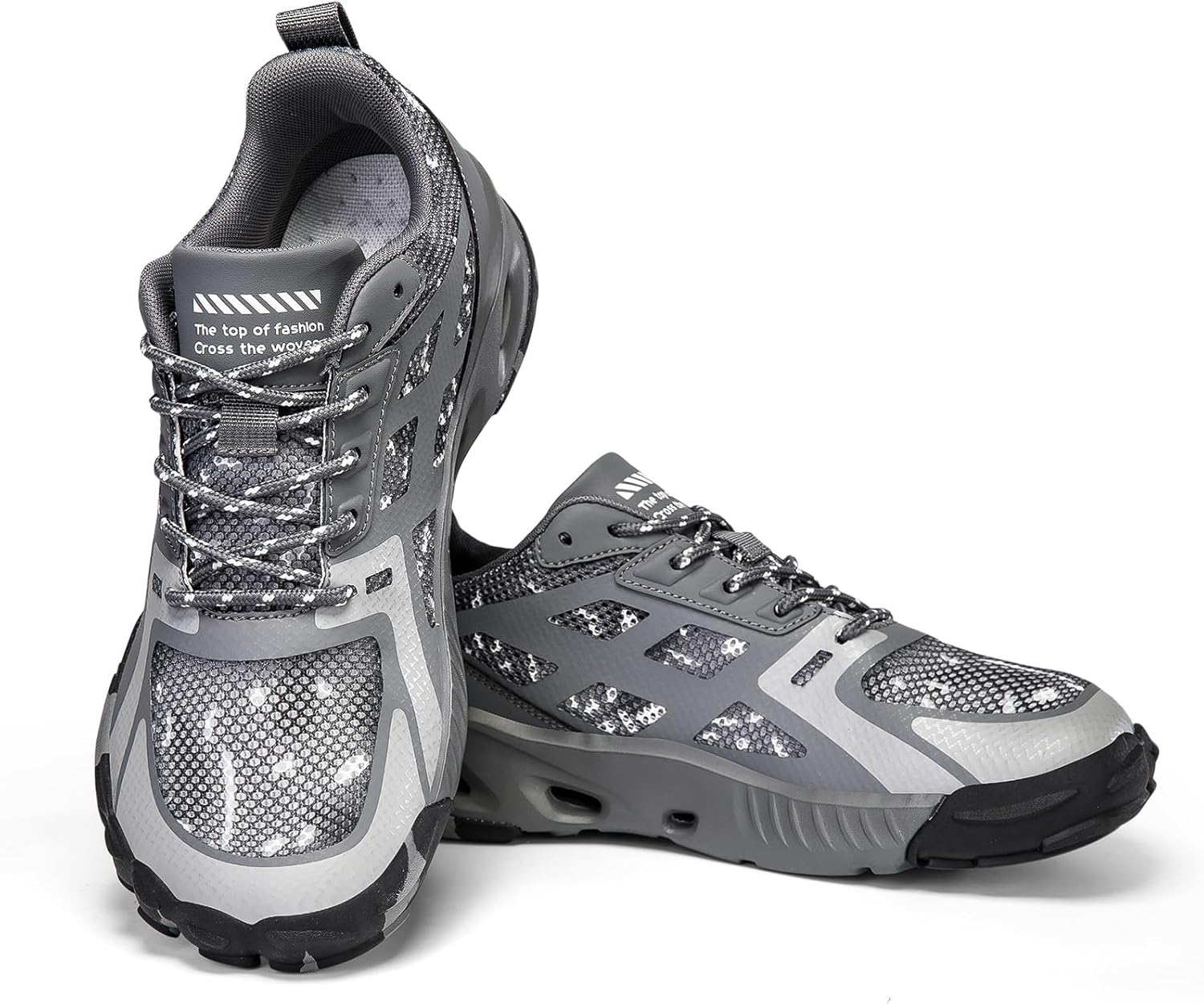 

Кроссовки для пеших прогулок с широкой колодкой, сеткой и быстрой сушкой, для внедорожья и переходов через воду, подходящие для активного отдыха и повседневного использования Wongtuli, серый