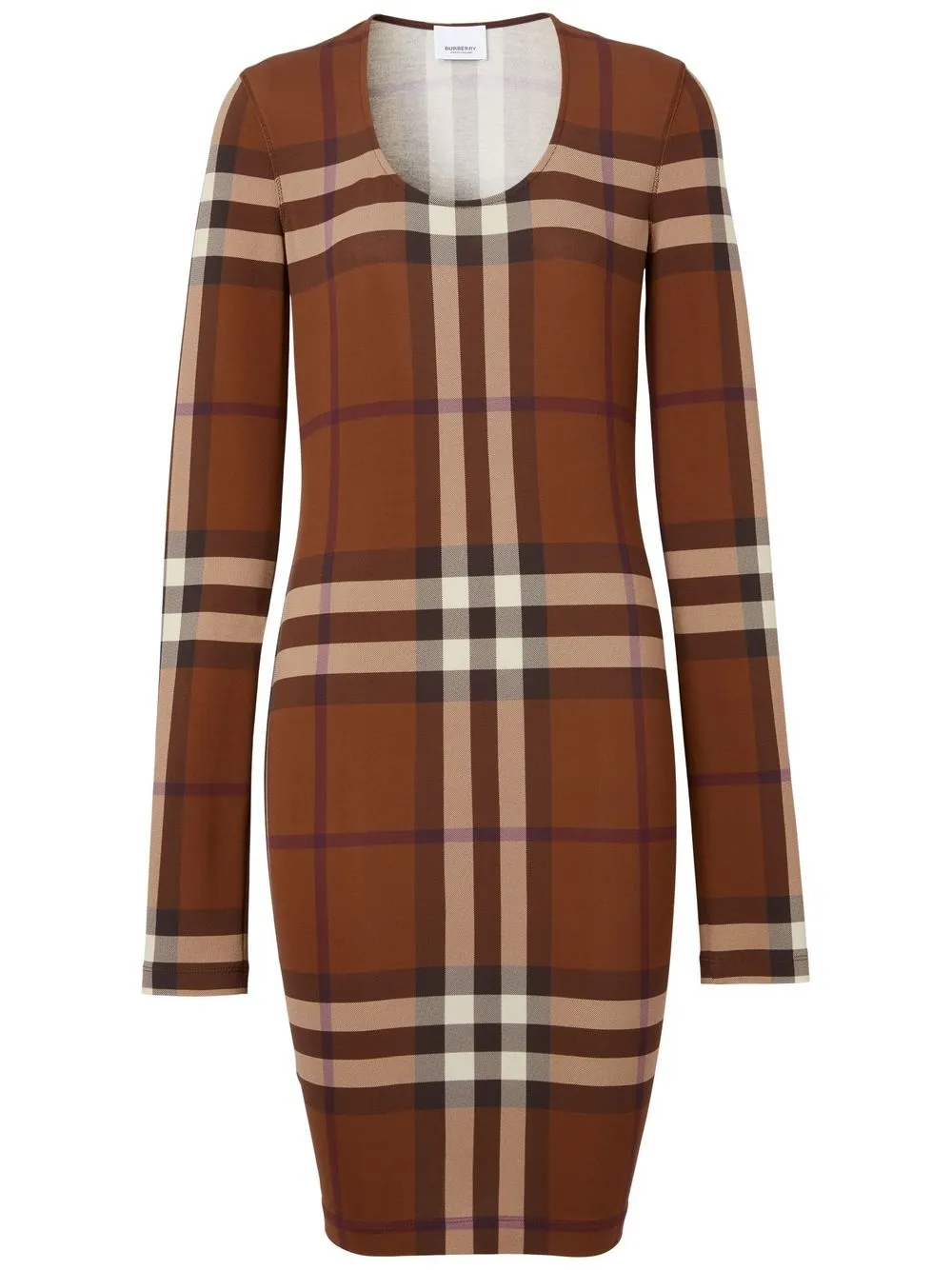 

Платье из джерси в клетку BURBERRY, коричневый