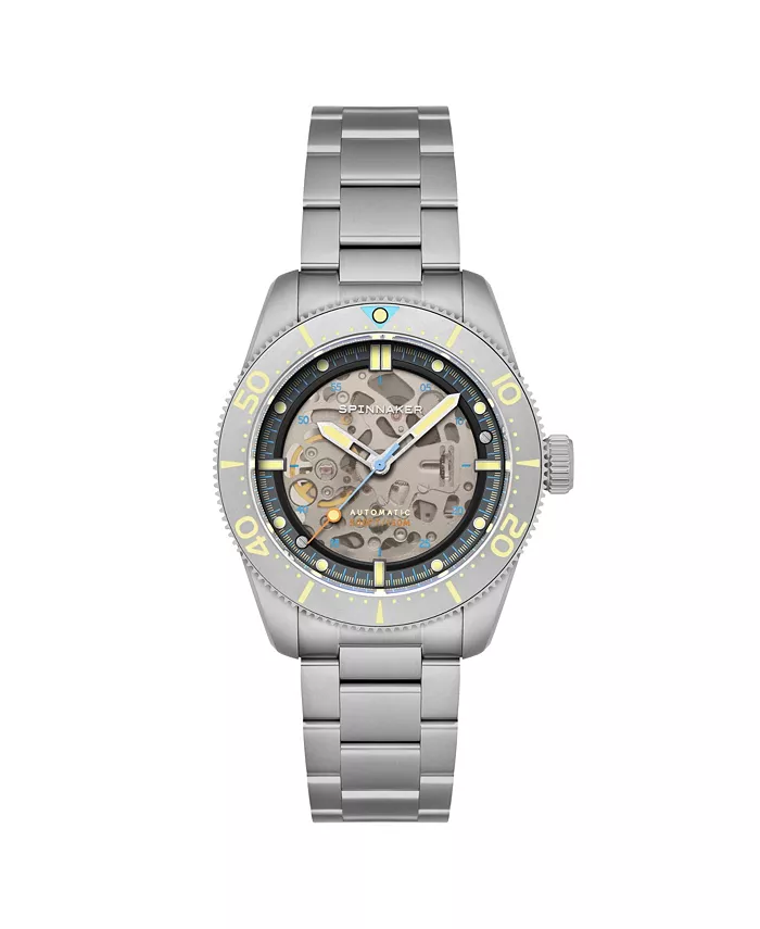 

Мужские часы Croft 42 Skeleton с автоматическим механизмом, матовый корпус из цельной нержавеющей стали, браслет, 42 мм Spinnaker