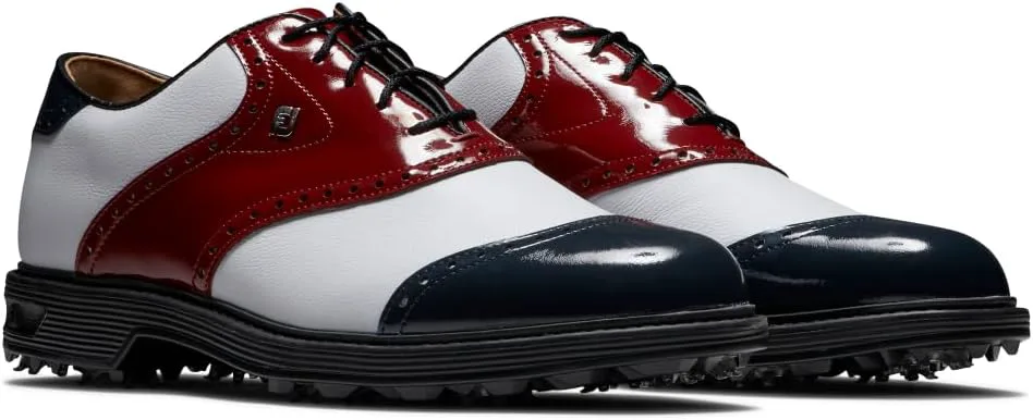 

Мужские гольф-туфли FootJoy Premiere Series-Wilcox прошлых сезонов, красный/белый/синий