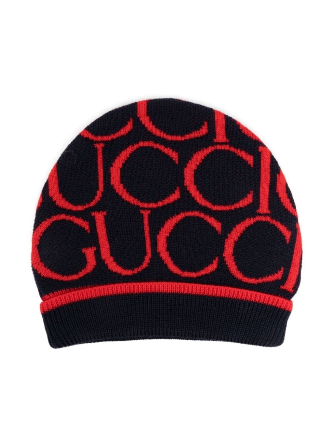 

Gucci Kids шапка бини вязки интарсия с логотипом, синий