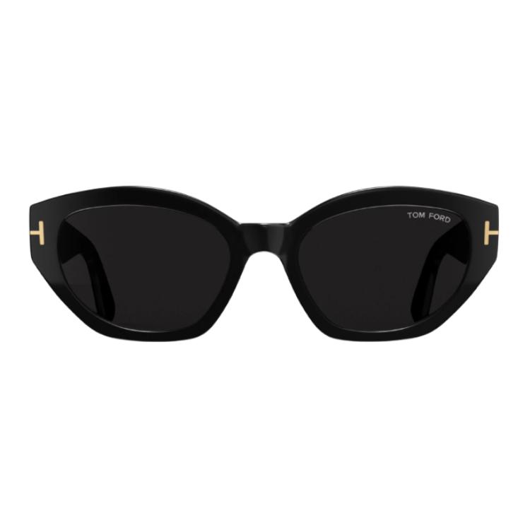 TOM FORD Пластиковая оправа в форме кошачьего глаза унисекс чёрные солнцезащитные очки, Black — фото 2