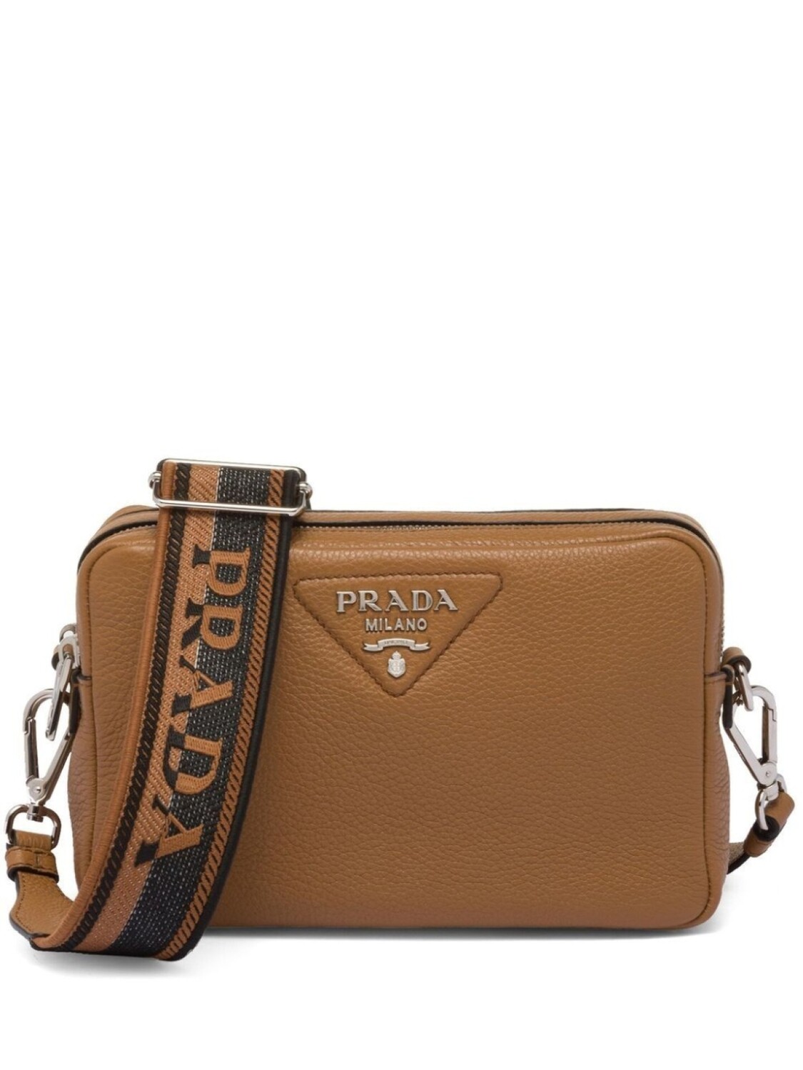 

Сумка Prada через плечо с логотипом, коричневый
