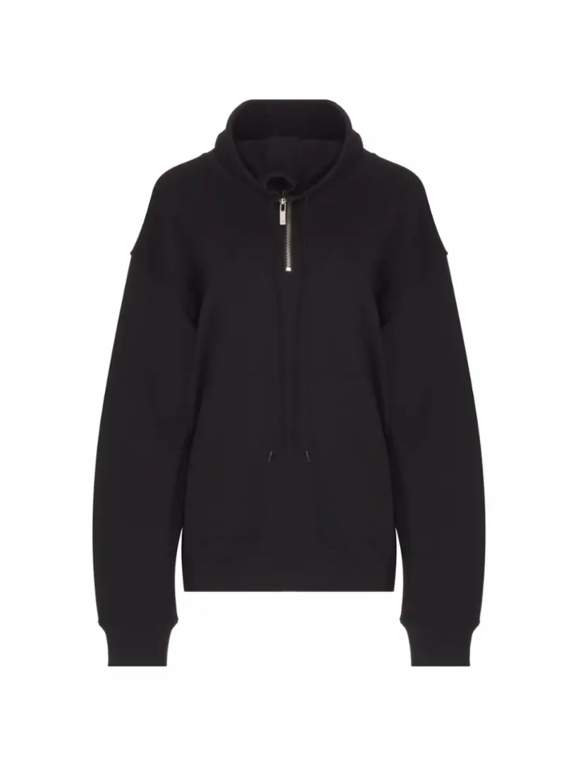 

Хлопковый свитер на молнии Helmut Lang, черный