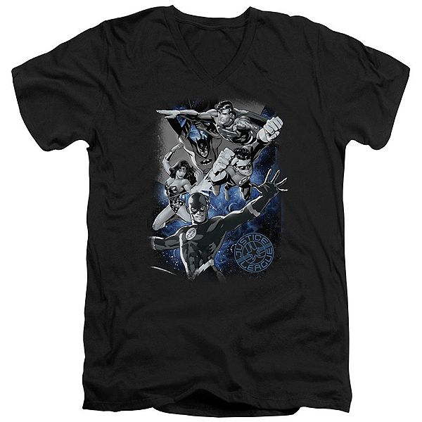 

Футболка v-neck adult justice league of america galactic attack nebula Licensed Character