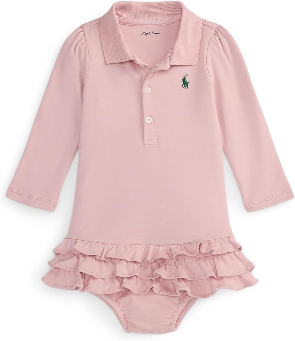 

Платье Polo Ralph Lauren Kids Ruffled Soft Cotton Polo Dress & Bloomer, цвет Surfside Rose