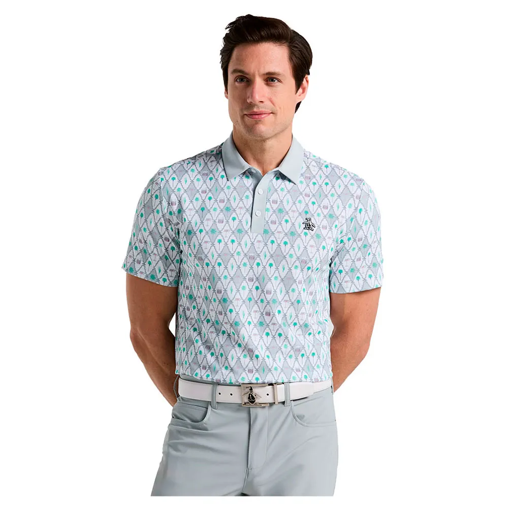 

Поло с коротким рукавом Original Penguin Lattice Cocktail, серый