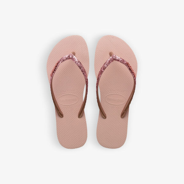 Тонкие резиновые шлепанцы с блестками II Havaianas, розовый — фото 2