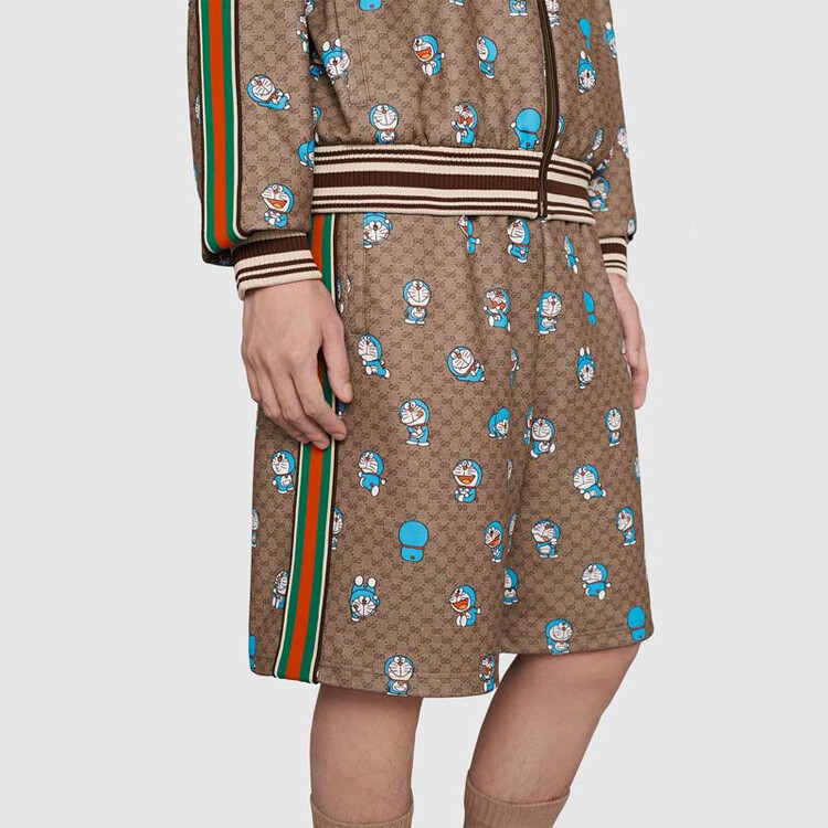 Шорты Gucci x Doraemon Fujiko-Pro, коллекционная серия, коричневый — фото 4