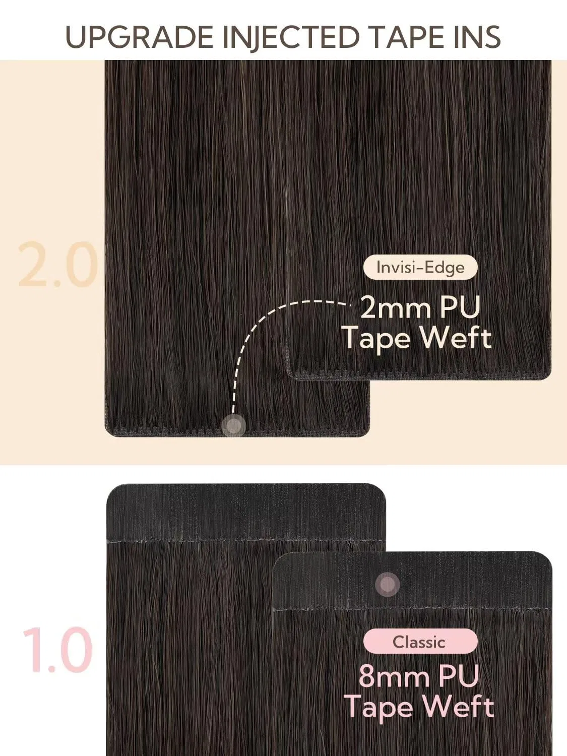 Невидимые накладные пряди «Invisi Edge Tape-In» из натуральных волос от Hotbanana Hotbanana, #2/6/2 Balayage Dark Brown Mixed Maroon — фото 2