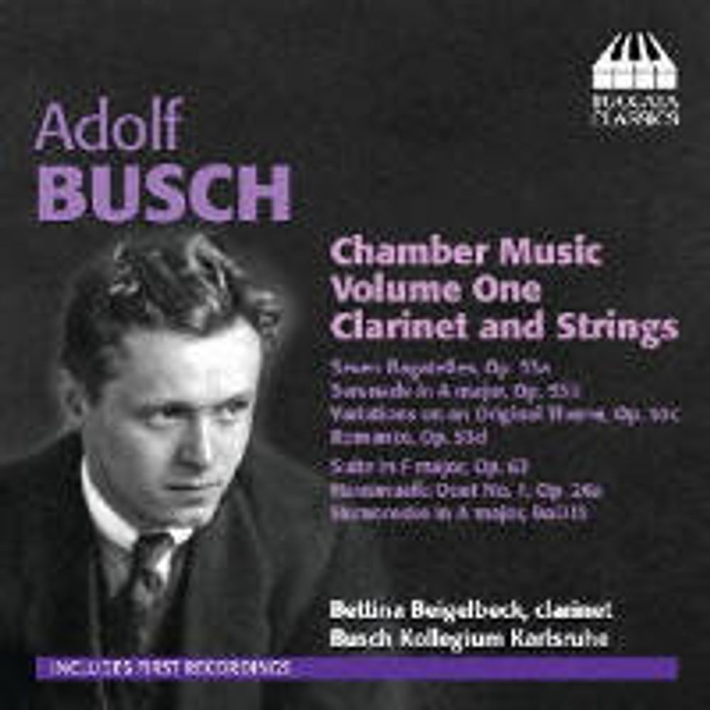 

Диск CD Busch: Chamber Music, Volume One - Clarinet And Strings - Adolf Busch, Bettina Biegelbeck, Busch Kollegium Karlsruhe