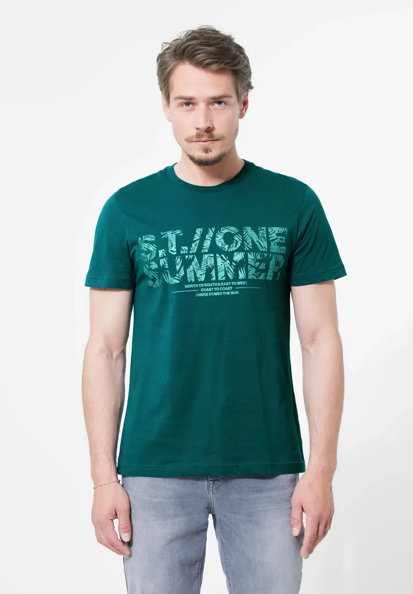 

Футболка STREET ONE MEN, однотонная, зеленый