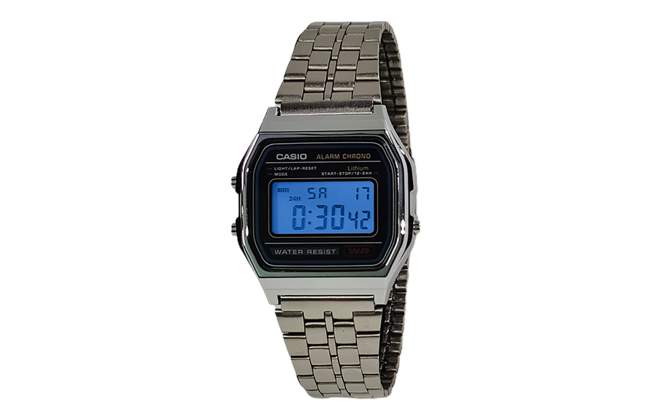 

CASIO Мужские часы Retrofit Series с кварцевым механизмом, стальной браслет, черный циферблат