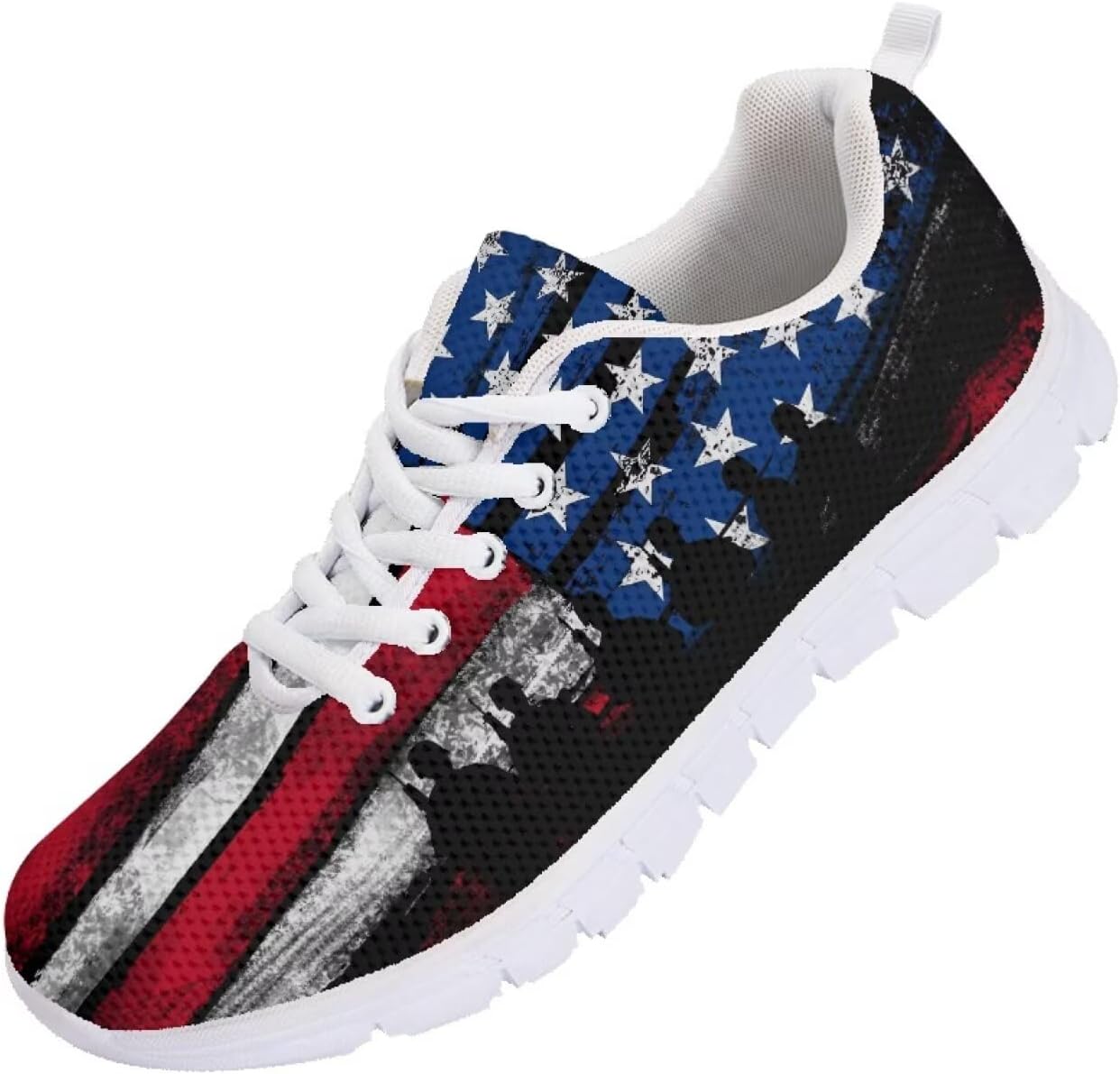 

Кроссовки с американским флагом и рисунком розы, легкие кеды для мужчин и женщин, для бега, прогулок и тенниса на 4 июля, День независимости Getelinseng, Retro American Flag