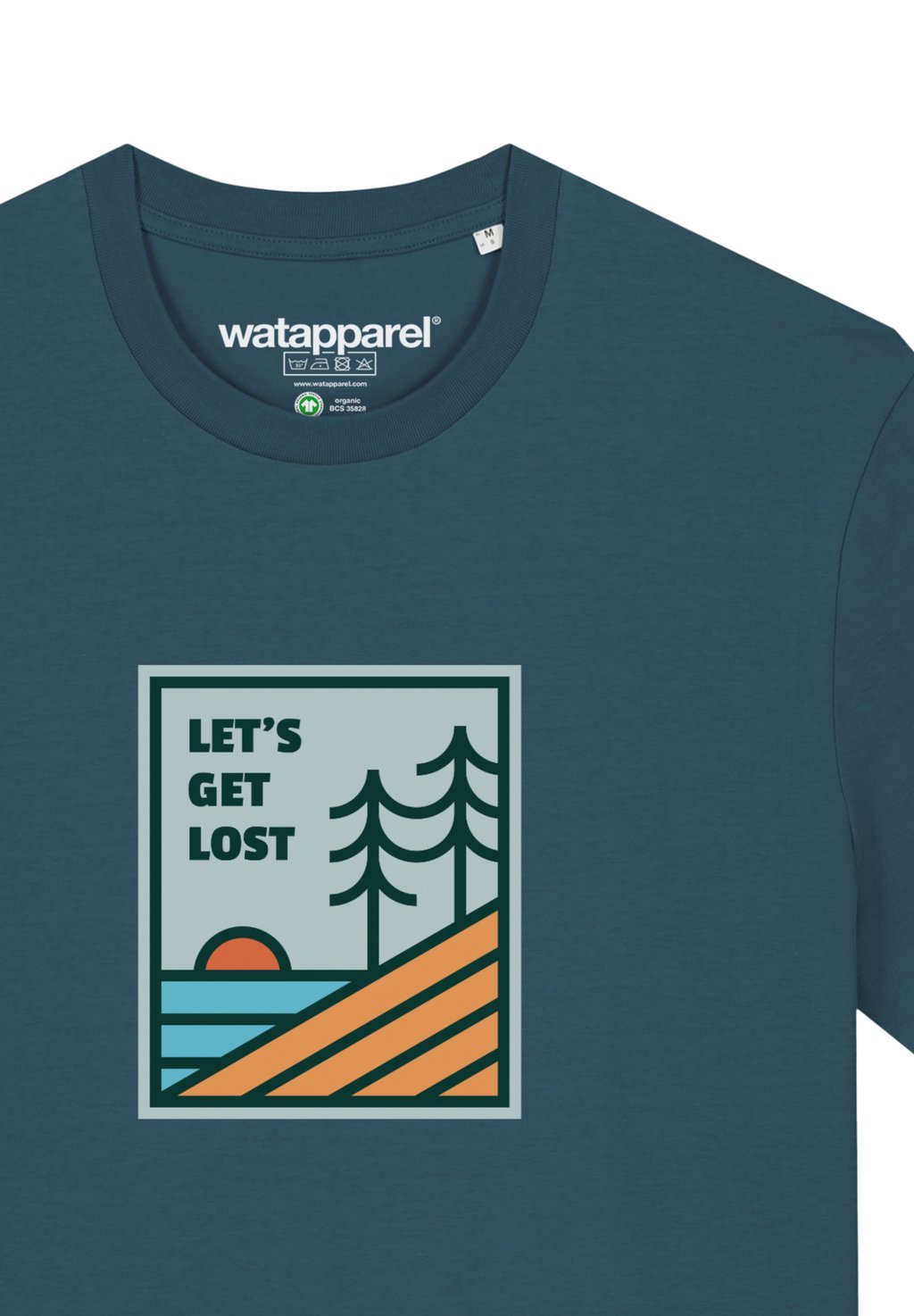 

Принт на футболке LET'S GET LOST watapparel, бирюзовый