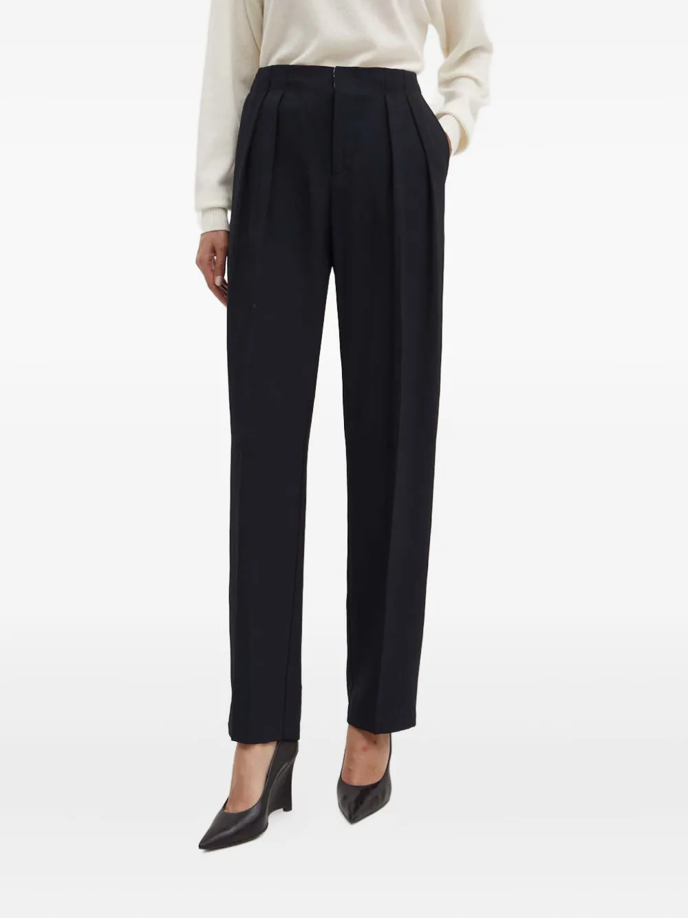 

Плиссированные брюки прямого кроя Liviana Conti, черный