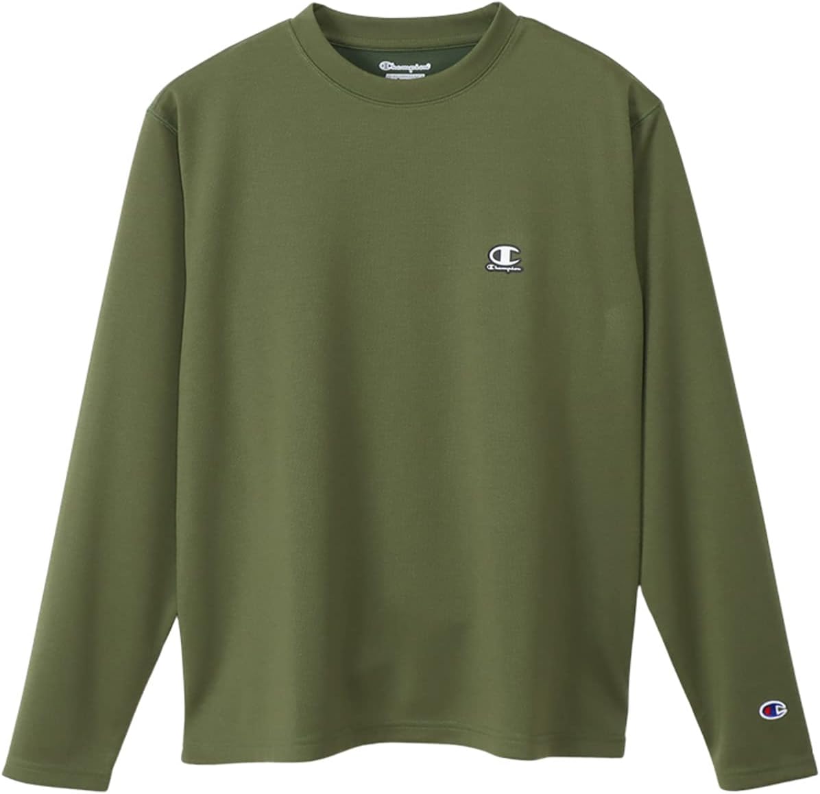 

Футболка Champion C3-YS405 с длинными рукавами, круглый вырез, быстросохнущая, с защитой от УФ-излучения, с логотипом, мужская спортивная, зеленый