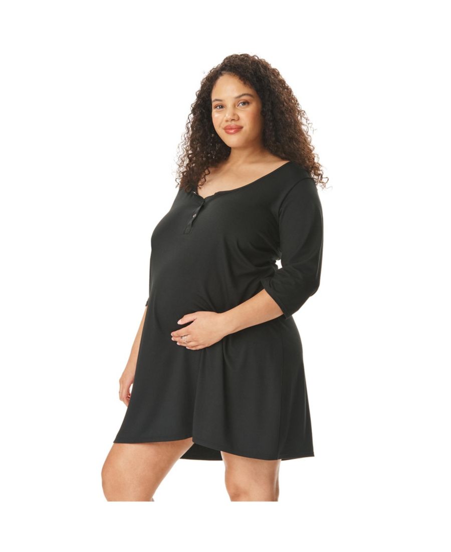 

Ночная рубашка для беременных Motherhood Women's Maternity Sleep Henely с отверстием для кормления грудью Motherhood Maternity, Core black