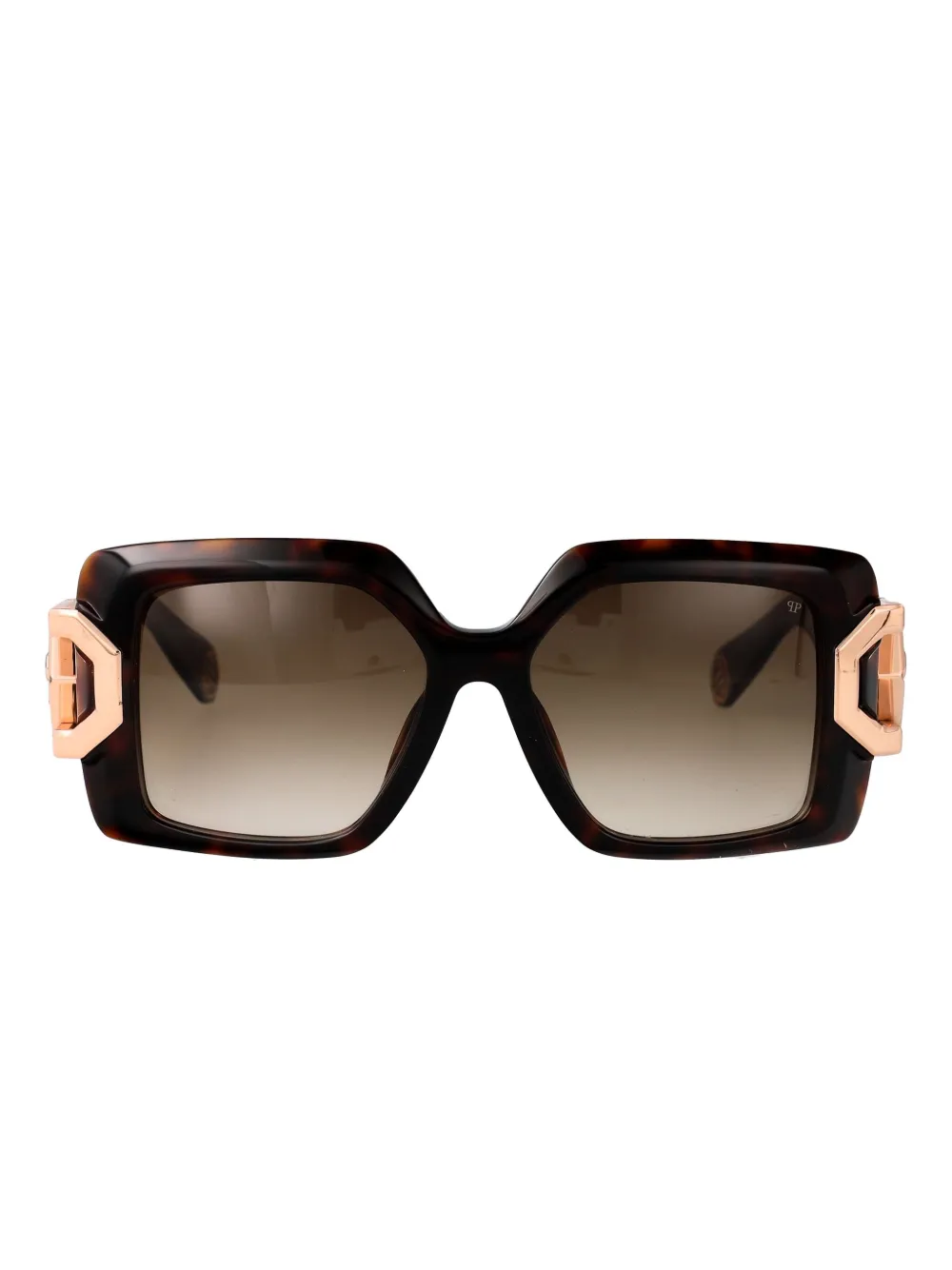 

Солнцезащитные очки в квадратной оправе Philipp Plein Eyewear, коричневый