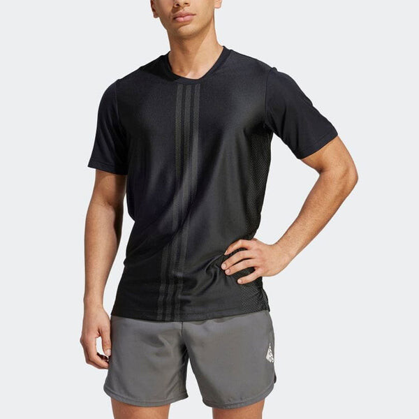 Футболка hiit workout 3 полоски футболка Adidas, черный — фото 2