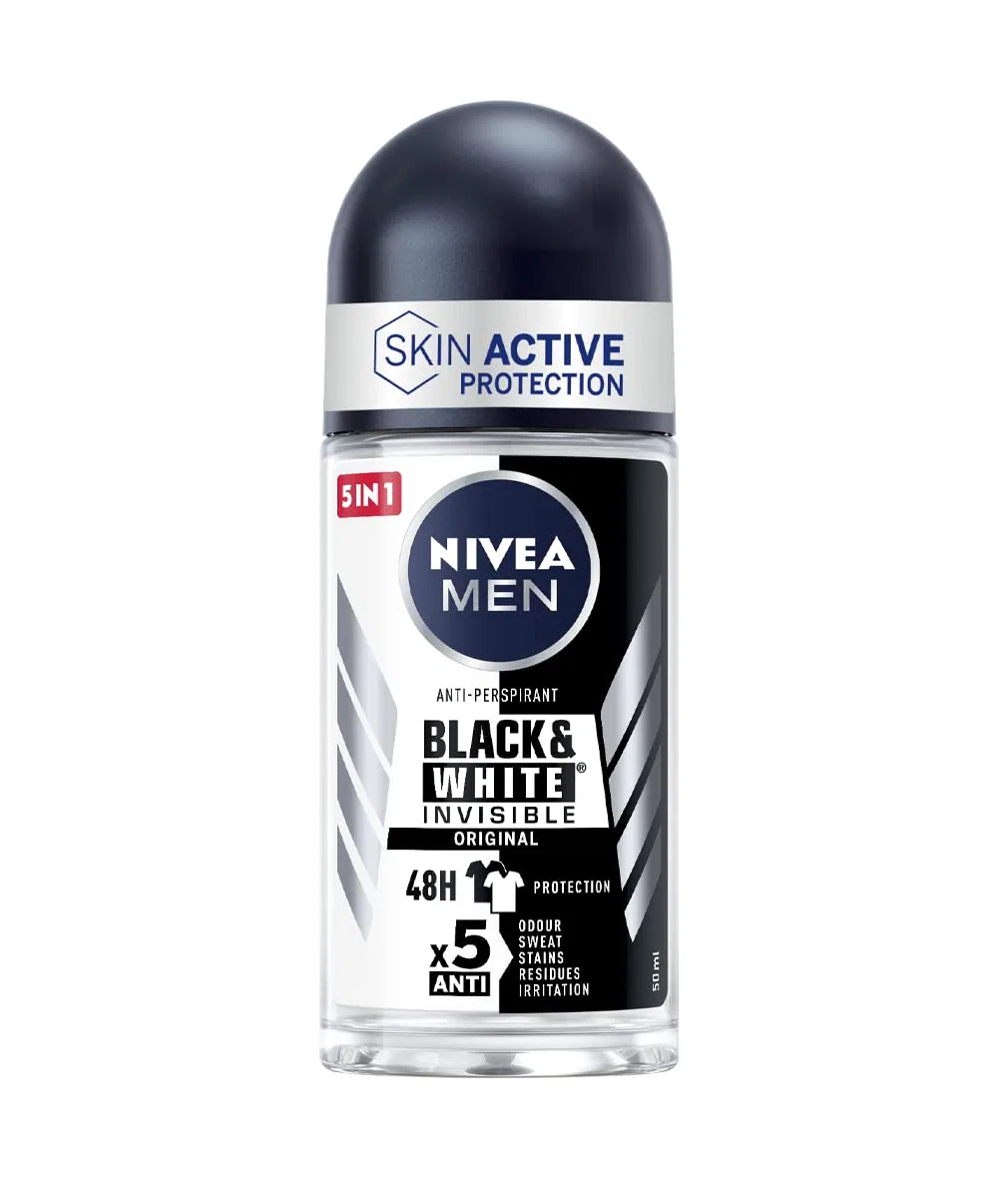 Мужской дезодорант-антиперспирант NIVEA MEN Black & White Invisible Original Roll-On 6 x 50 мл Nivea Men — фото 2
