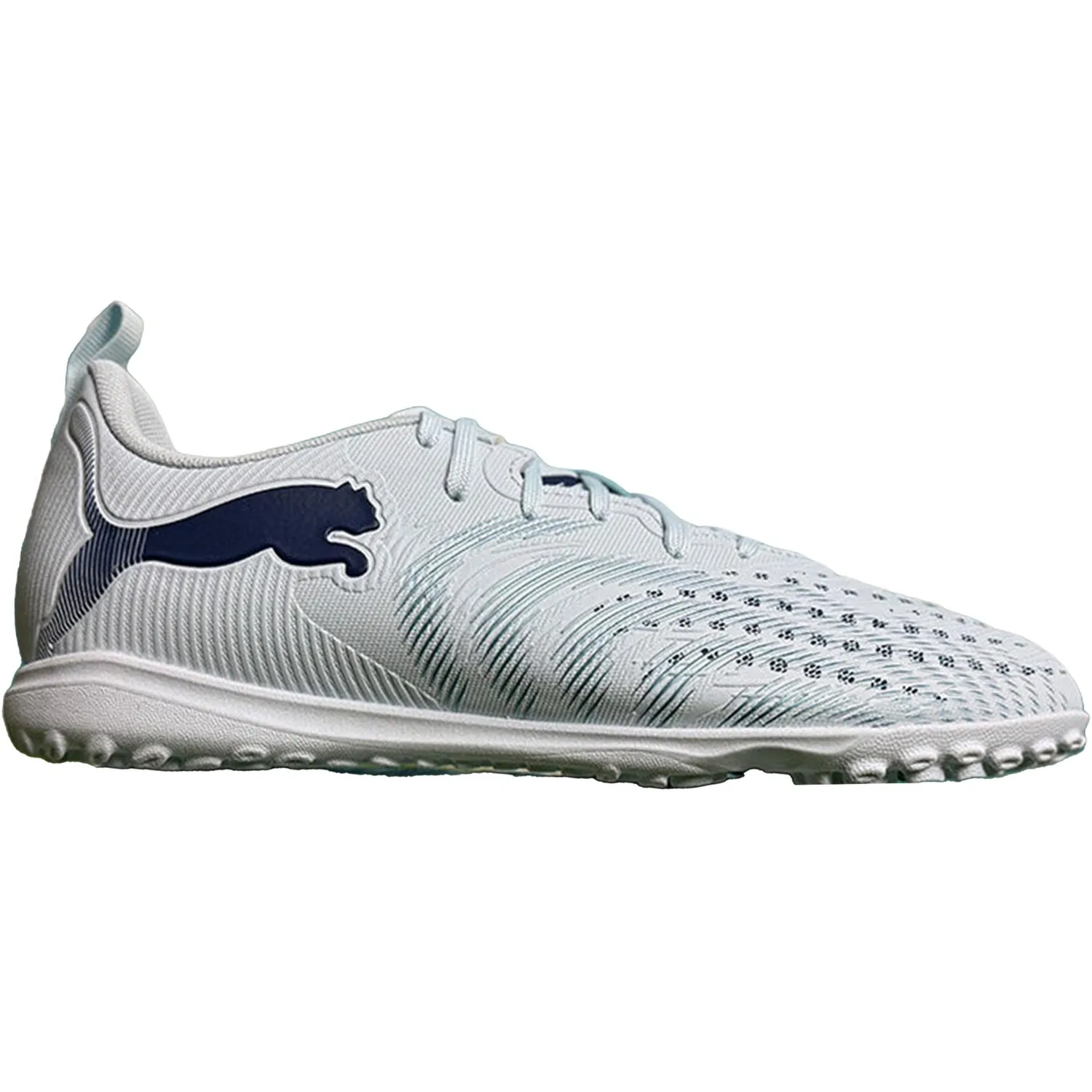 PUMA Детские футбольные бутсы Future 9 устойчивые к истиранию, цвет light blue white, унисекс — фото 3