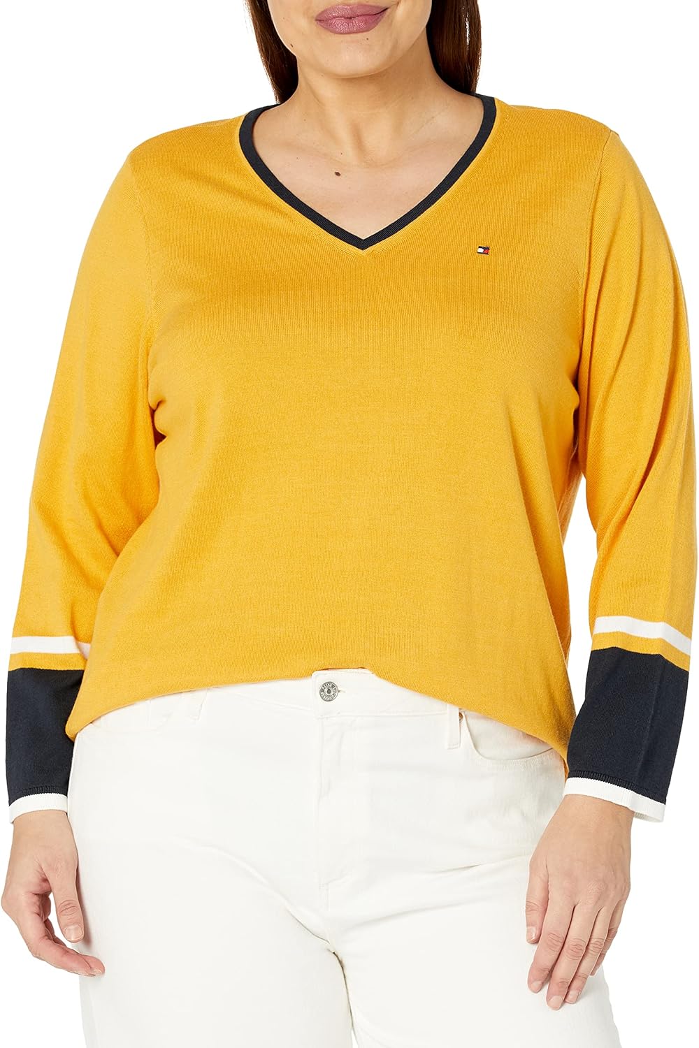 

Женский свитер Tommy Hilfiger Ivy Cotton с длинными рукавами, Snflwr Mlt