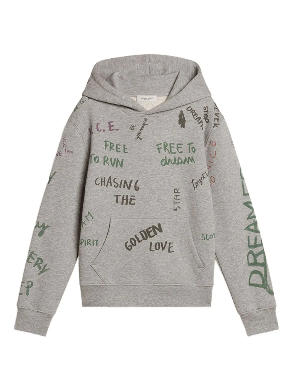 

Флисовая толстовка с принтом Golden Goose Kids, серый