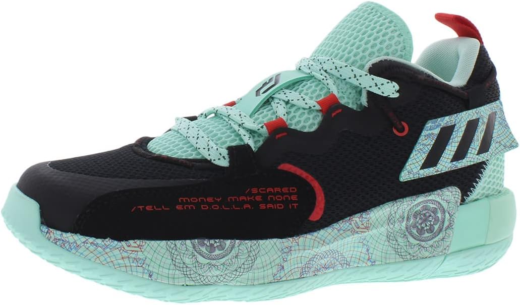 Женские кроссовки Adidas Dame 7, черный/красный/мятный/ярко-красный