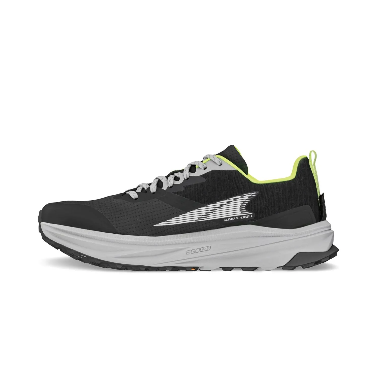Женские скоростные трейловые беговые кроссовки Mont Blanc Altra, Black/Lime — фото 2