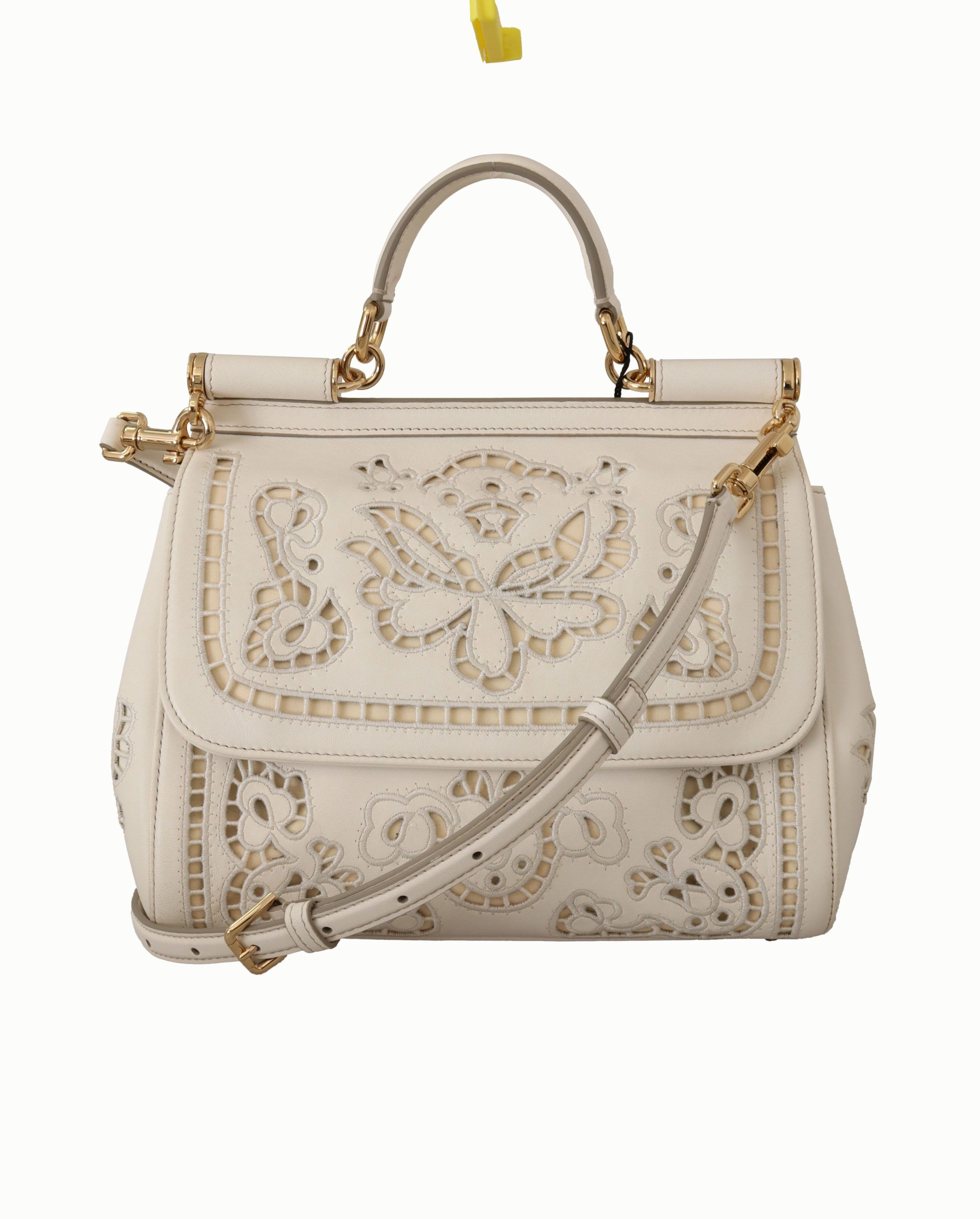 

Элегантная белая кожаная сумка через плечо Sicily Dolce & Gabbana