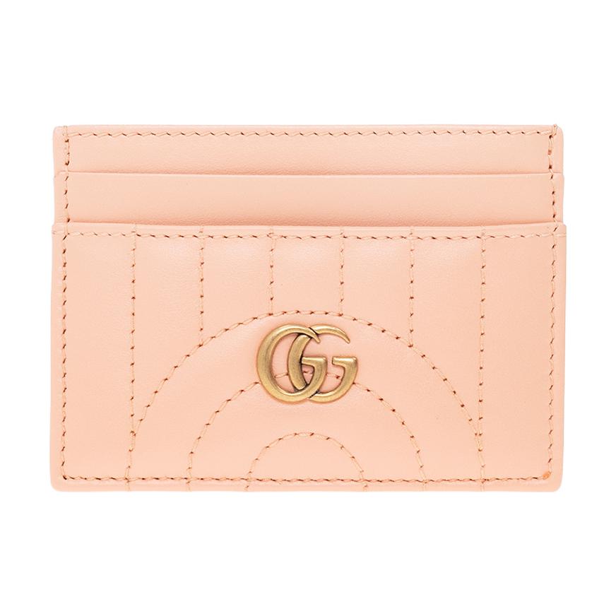 

GG Marmont Кожаный кардхолдер Женский Персиковый Розовый GUCCI