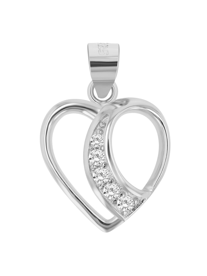 

Adeliás Женский кулон в форме сердца из серебра 925 пробы с кубическим цирконием в серебряной оправе
