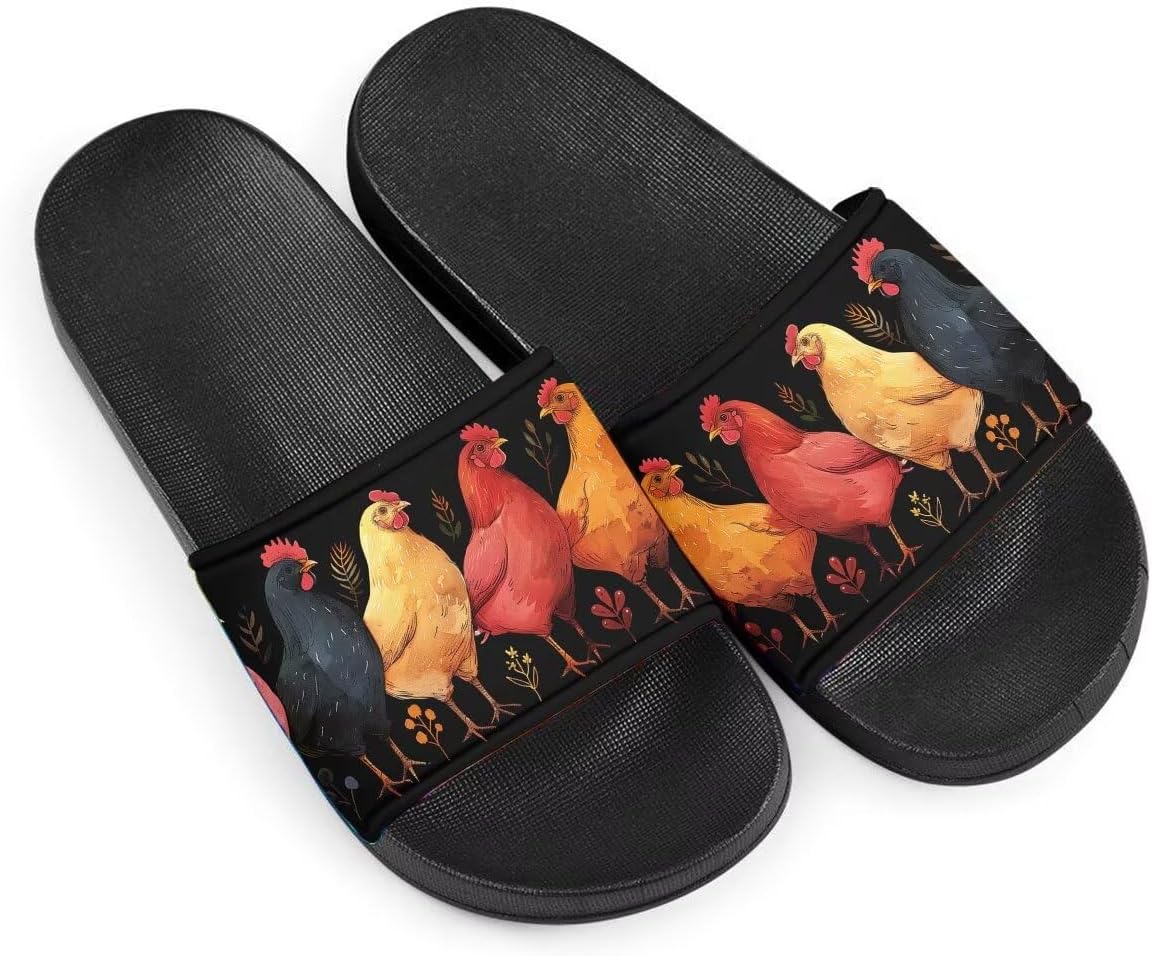 

Сандалии, женские тапочки, готические, с принтом петуха, летние домашние тапочки, для дома, улицы, пляжа, отеля, противоскользящие тапочки Getelinseng, 3d Realistic Rooster