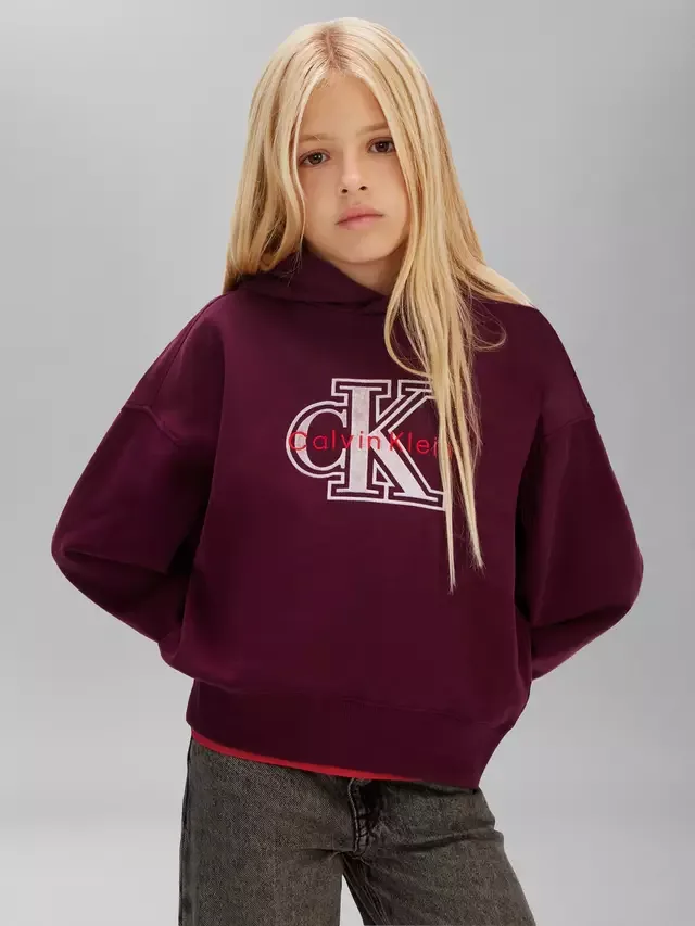 Детская хлопковая толстовка оверсайз с логотипом, Polar Fig Calvin Klein — фото 2