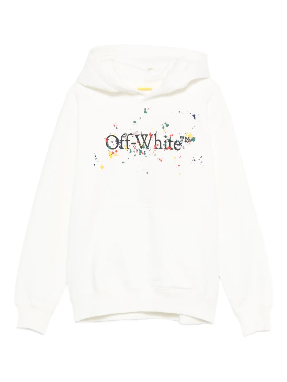 

Хлопковая толстовка с капюшоном с принтом брызг краски OFF-WHITE KIDS, белый