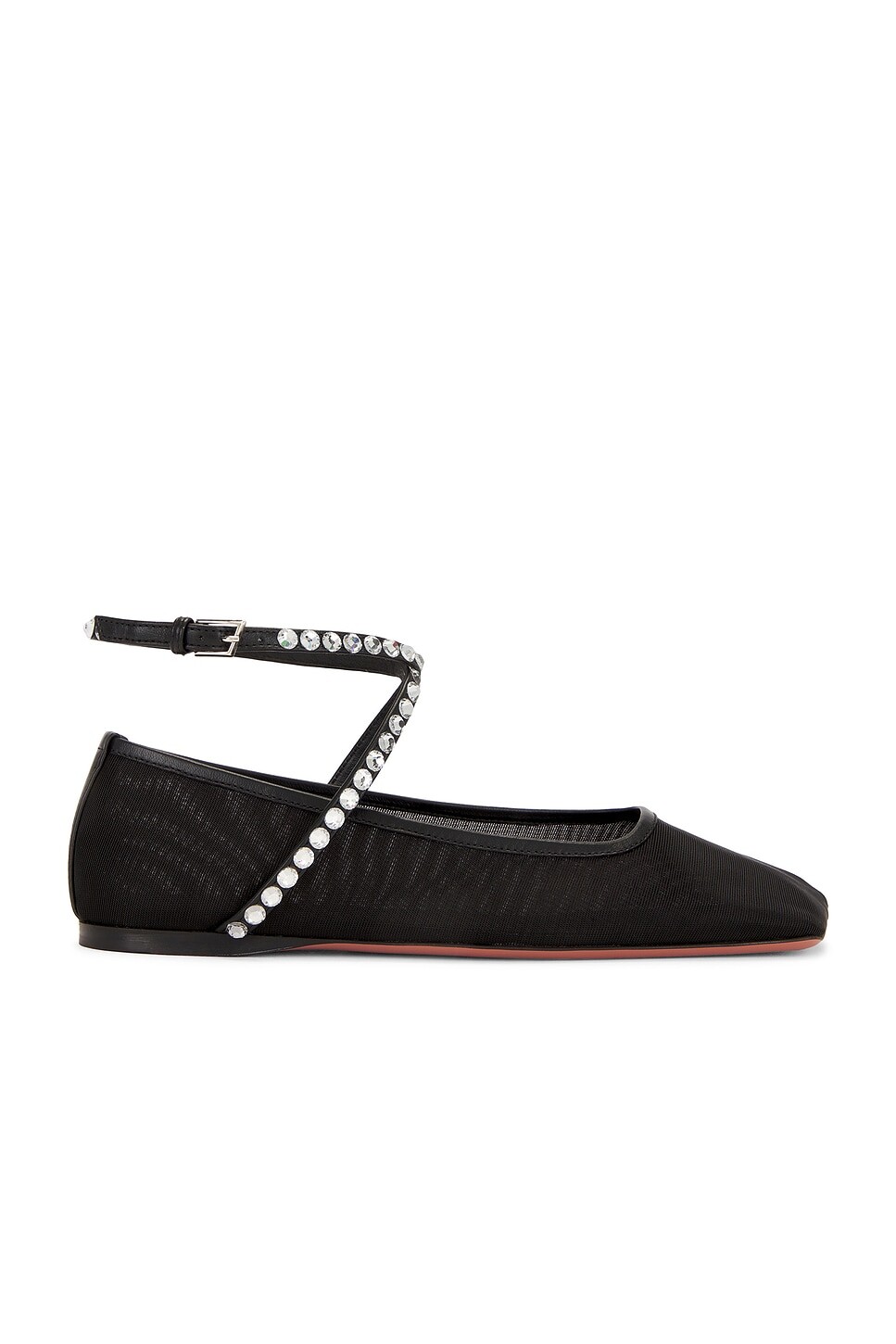 

Балетки Ane Mesh Crystal Flat Amina Muaddi, цвет Black & White Crystals