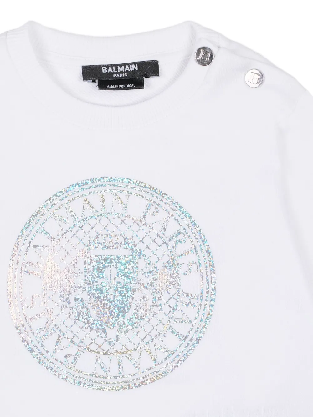 Толстовка с круглым вырезом Balmain Kids, белый — фото 3