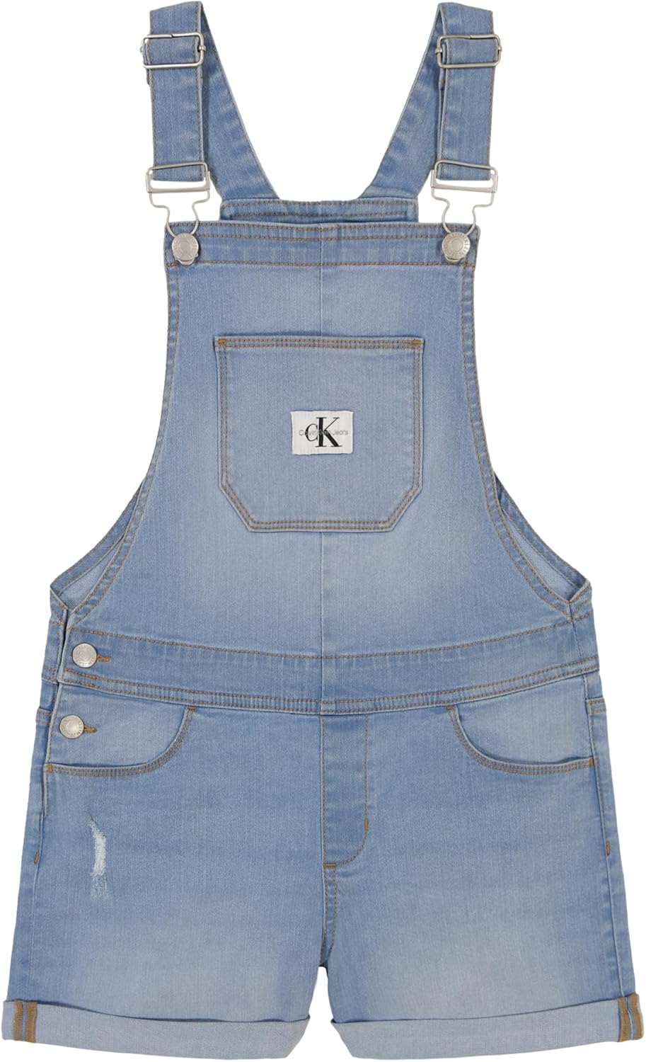 

Джинсовые шорты Calvin Klein для девочек, джинсовый комбинезон бойфренда с регулируемыми лямками, Pacific