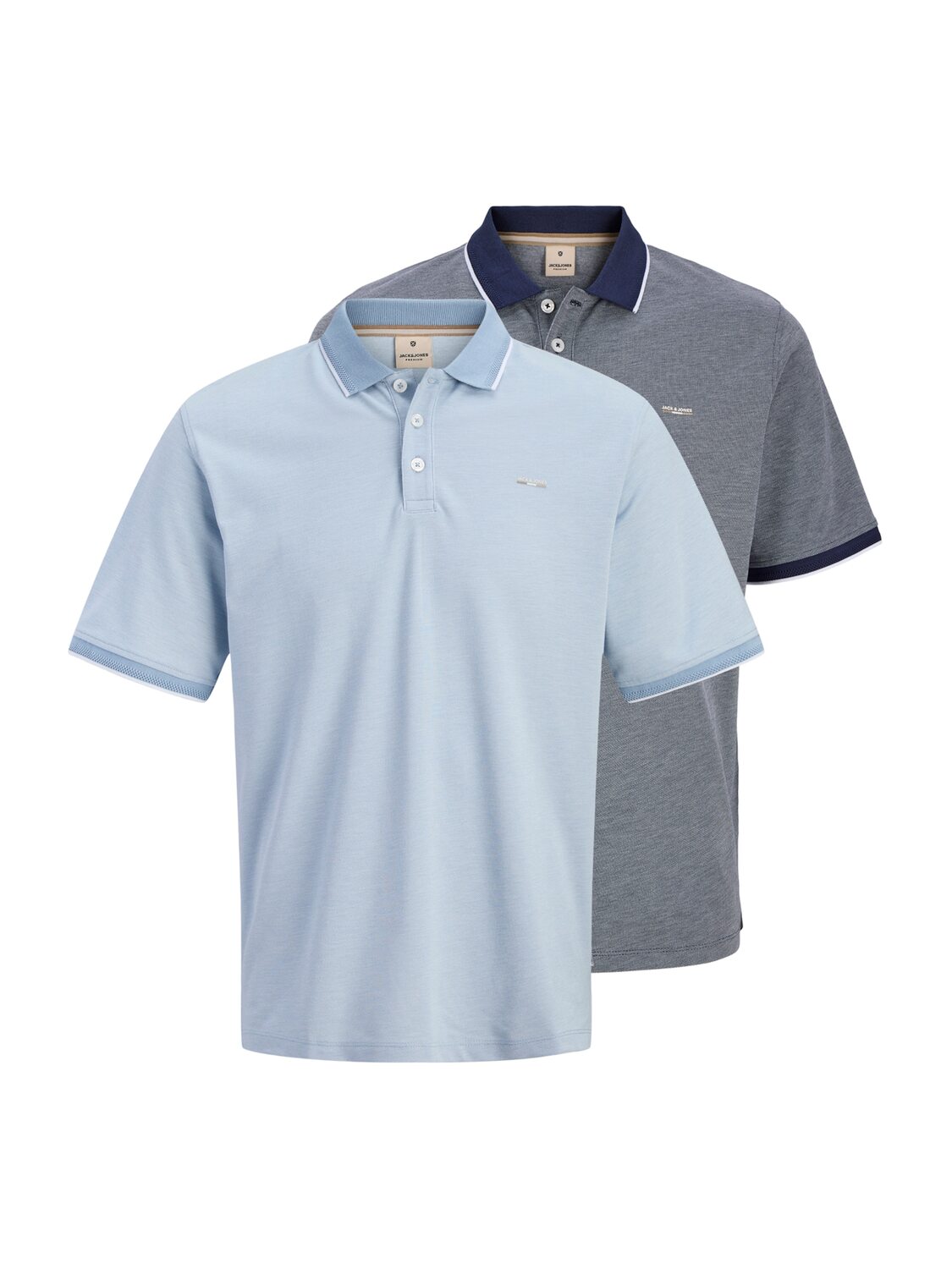 

Jack & Jones Plus Футболка 'JPRBLUALVES' в цвете Marine Blue, Light Blue