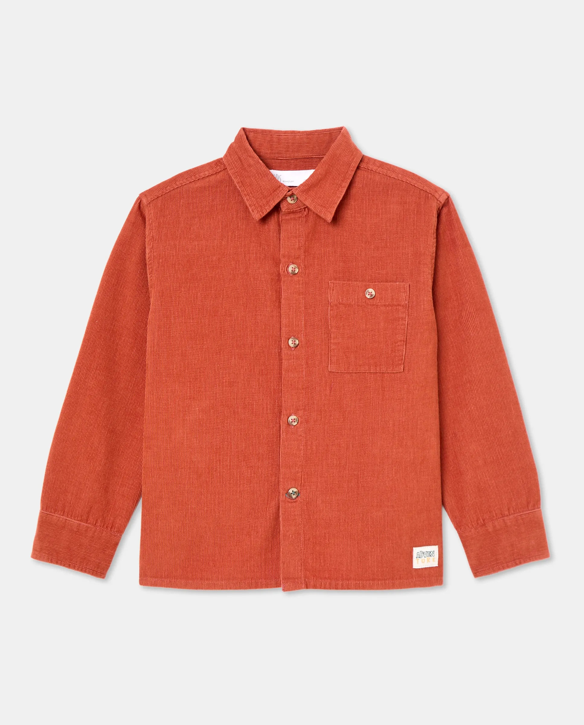 

Длинный рукав детская вельветовая рубашка Kids El Corte Inglés, терракотовый