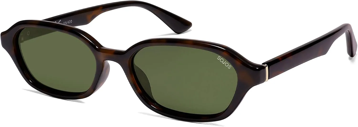 

Солнцезащитные очки SOJOS Retro Rectangle Polarized для женщин и мужчин, модные шестиугольные узкие, стильные, в духе Y2K, модель SJ2629, Dark Tortoise/Dark Green