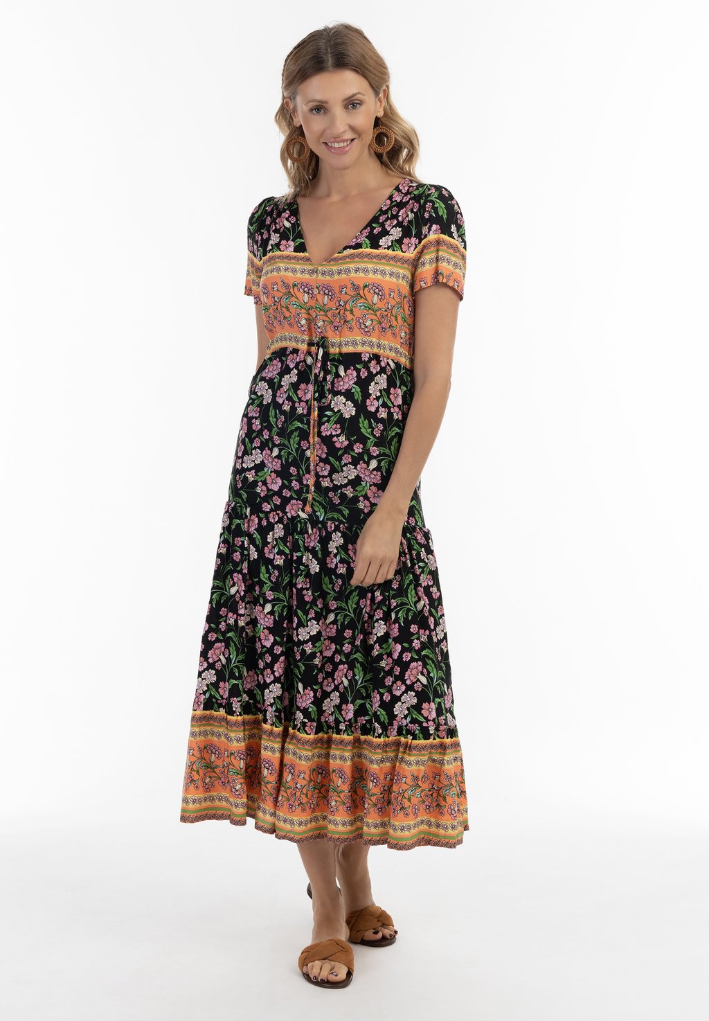 

Повседневное платье SOMMER MIT BLUMENPRINT CARNEA usha, черный