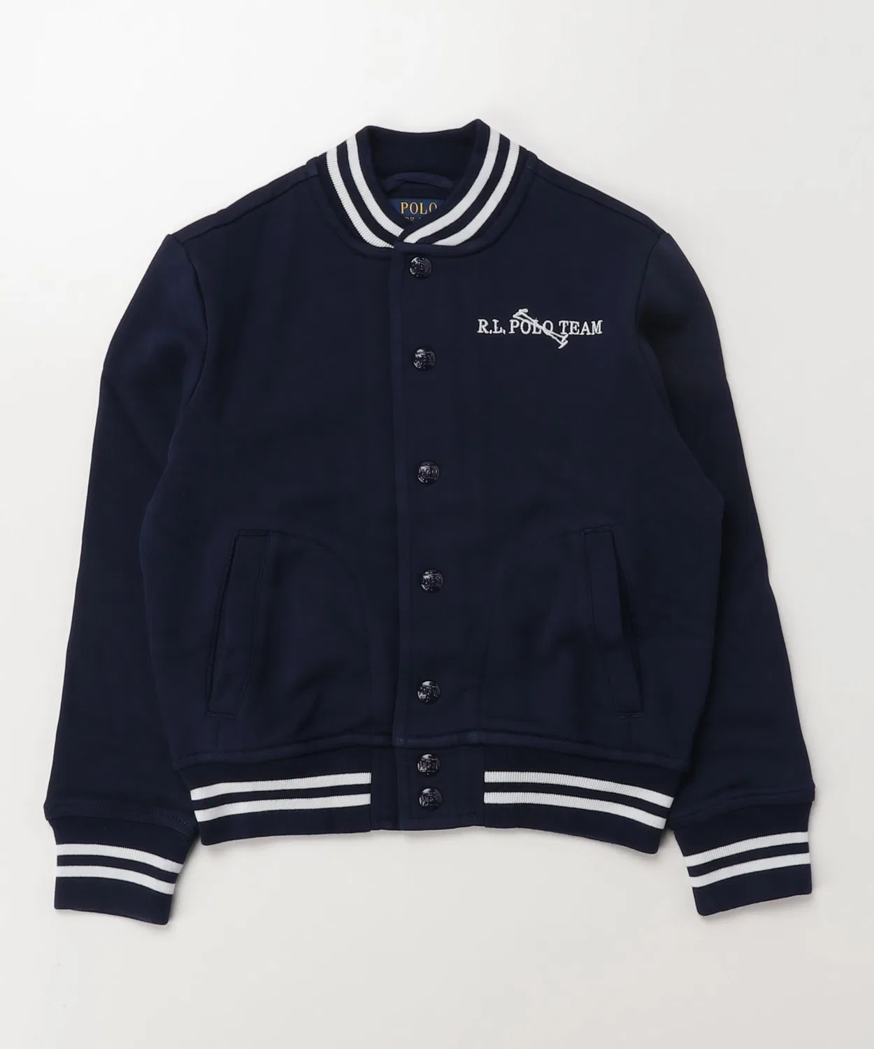 Куртка-бейсболка флисовая Polo Ralph Lauren Triple Pony, хлопок/полиэстер, тёмно-синий — фото 3