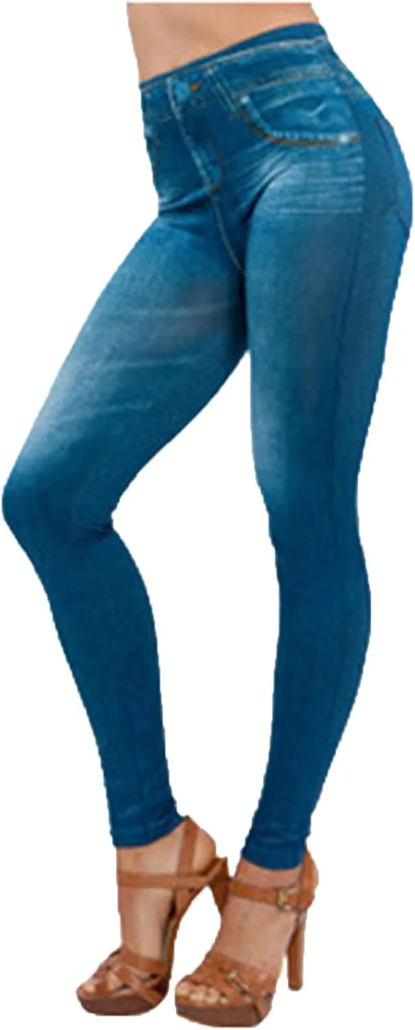 

Женские джинсовые леггинсы с эффектом подтяжки ягодиц и высокой талией