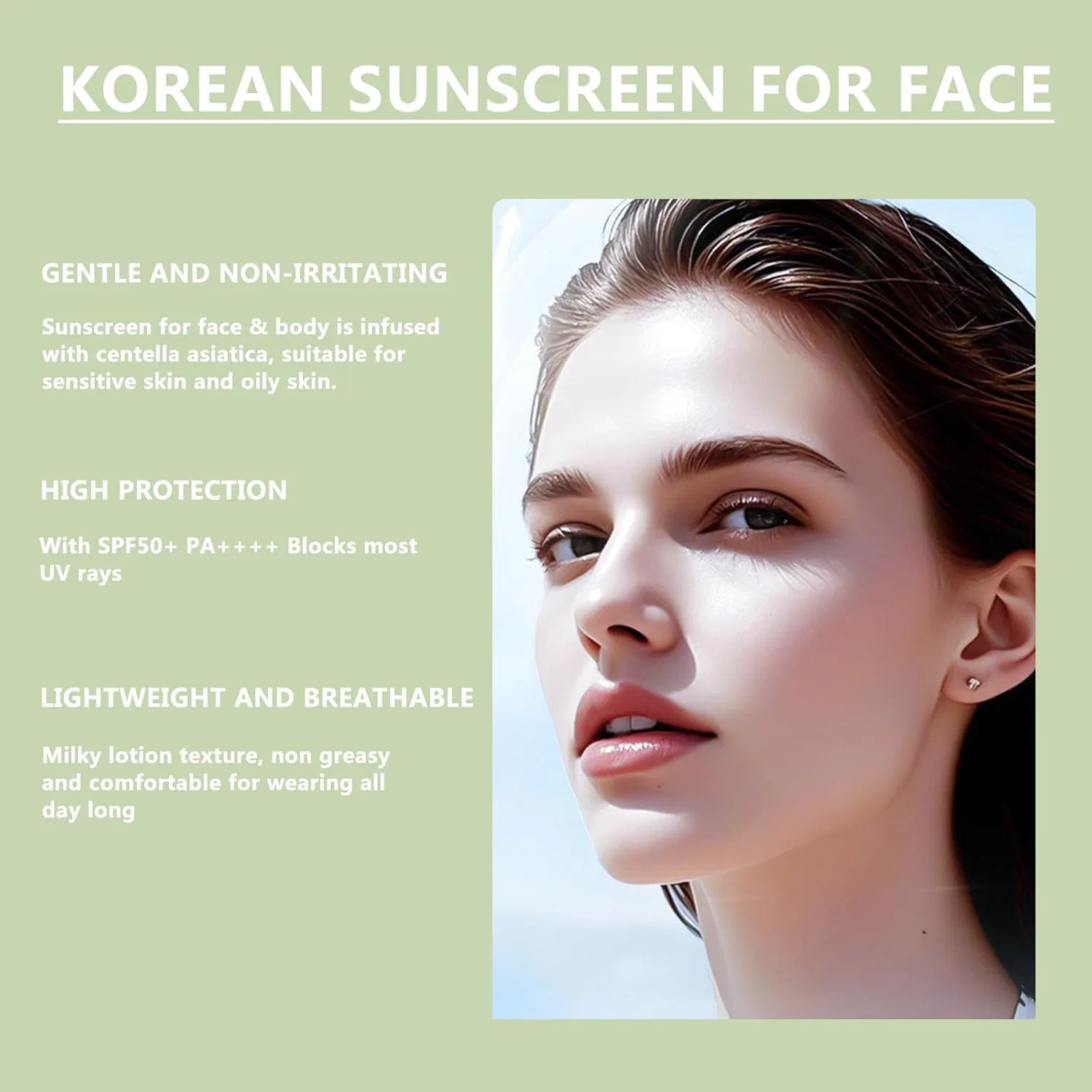 Увлажняющий солнцезащитный крем Centella Asiatica SPF50 Radiantre, 2 Pieces. — фото 3